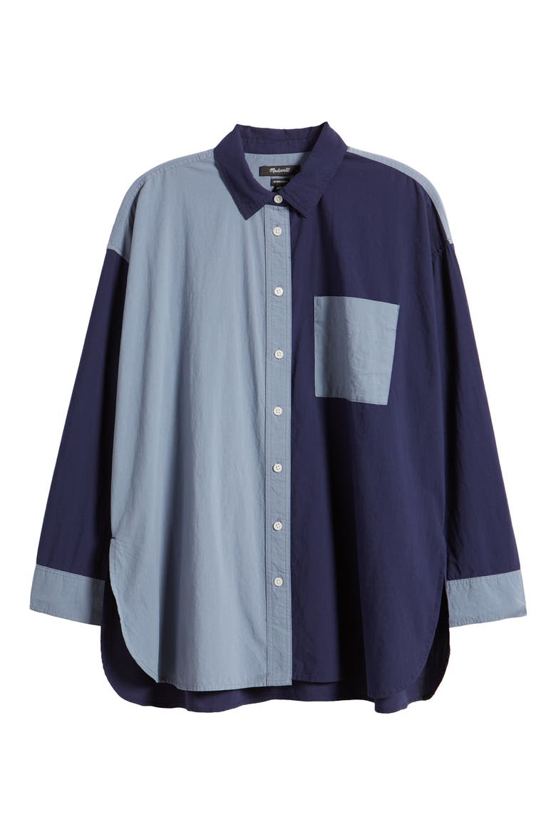 The Signature Poplin Oversized Shirt, Alternate, color, FRESH BLUEBERRY