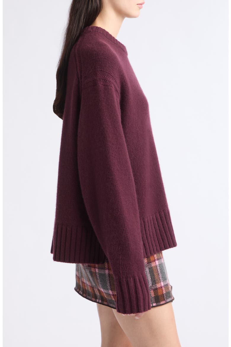 Cozy Cashmere Crewneck Sweater, Alternate, color, FIG