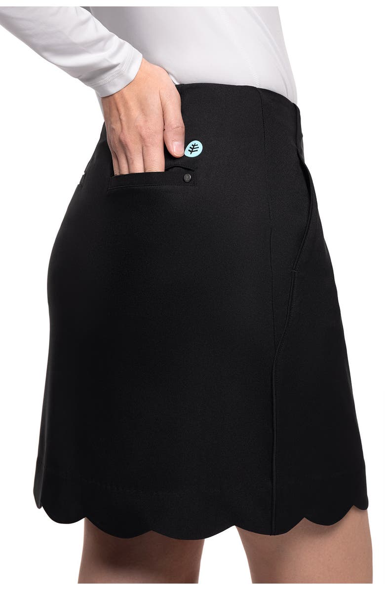 Coolibar Golf Skort with Scallop Detail - UPF 50+ Sun Protection - Valorus, Alternate, color, Black