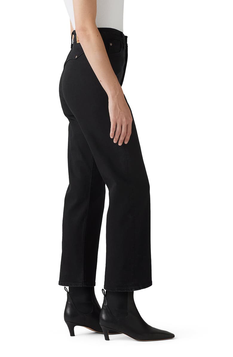 Levi's<sup>®</sup> Ribcage Riveted High Waist Ankle Straight Leg Jeans, Alternate, color, Flash Black