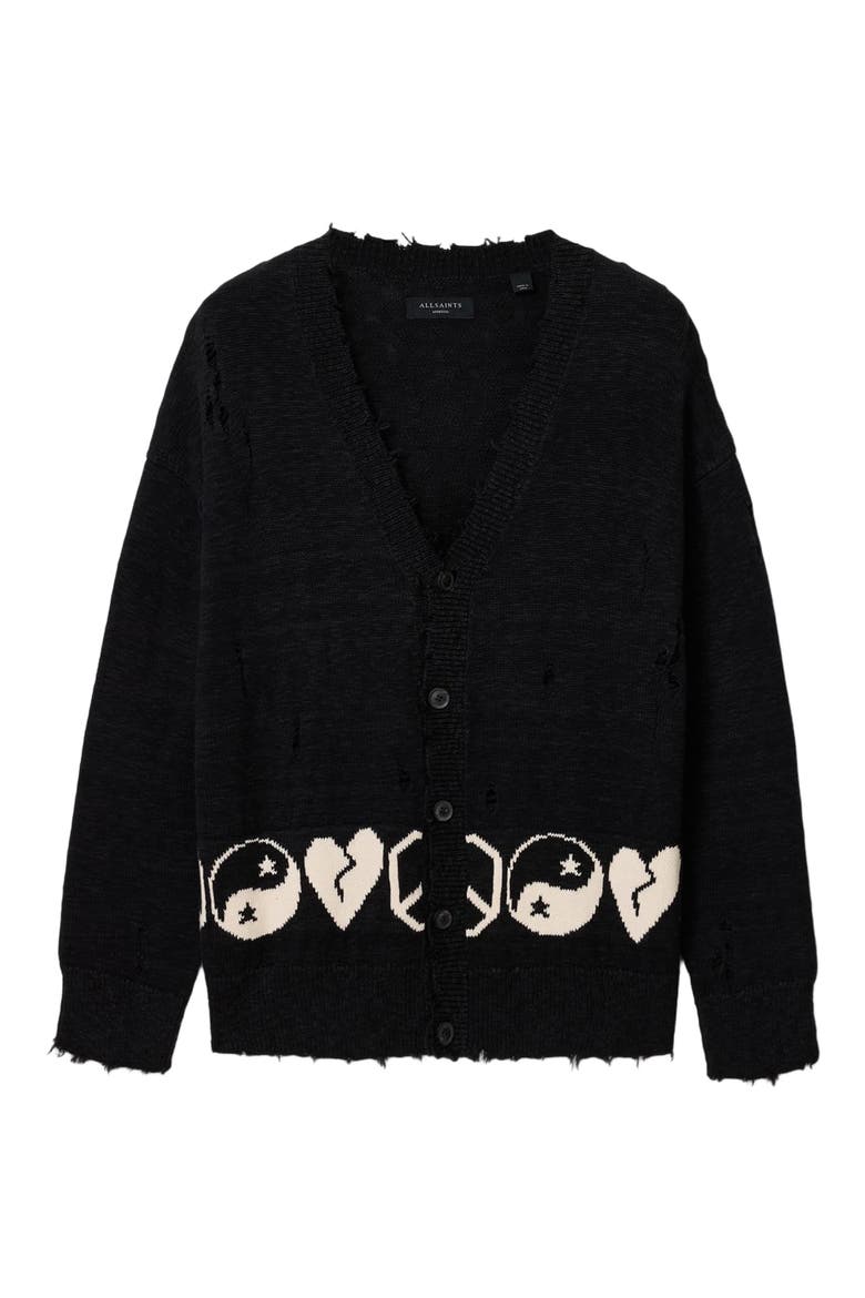 Tabua Cotton Cardigan, Alternate, color, BLACK