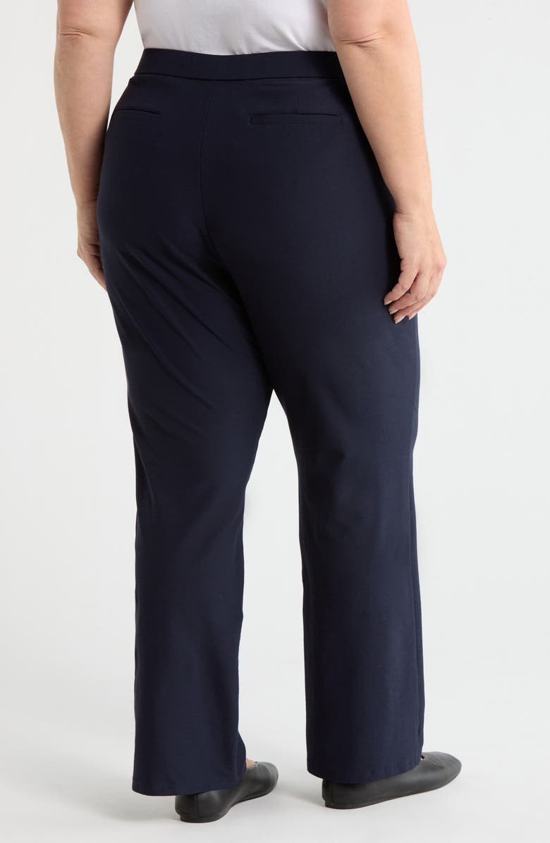 Eileen Fisher Stretch Crepe Kick Flare Ankle Pants, Alternate, color, Ink