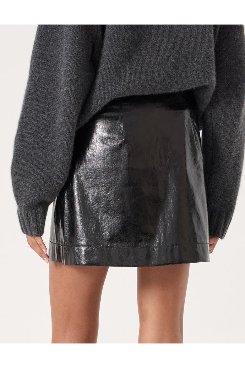Crackle Patent Mini Skirt, Alternate, color, Black