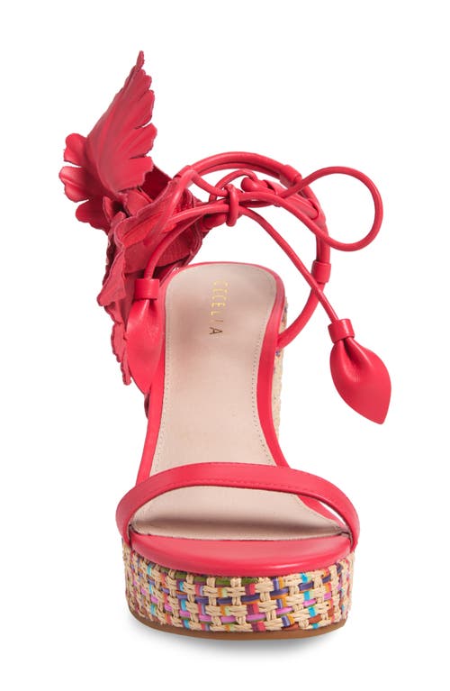 Cecelia New York Lily Platform Wedge Sandal In Pink Multi