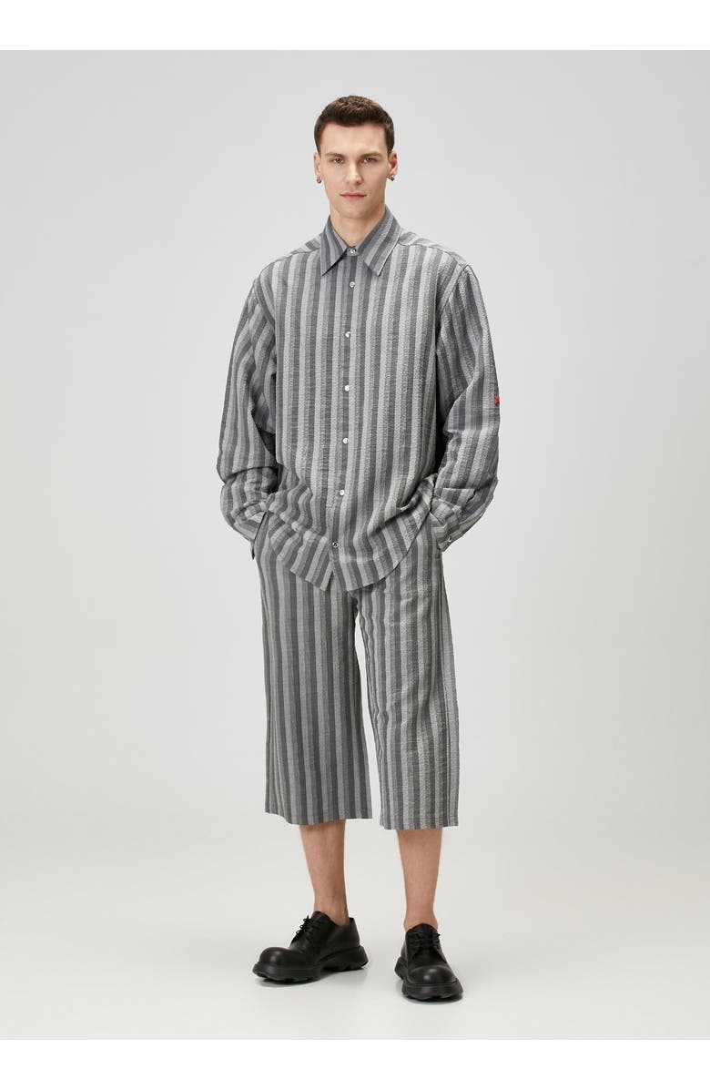 PCFG Linen & Cotton Blend Checked Woven Short, Alternate, color, Grey