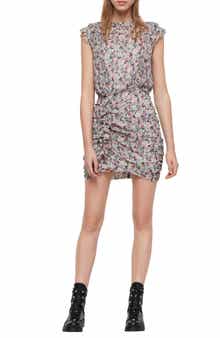 AllSaints Hali Floral Print Minidress