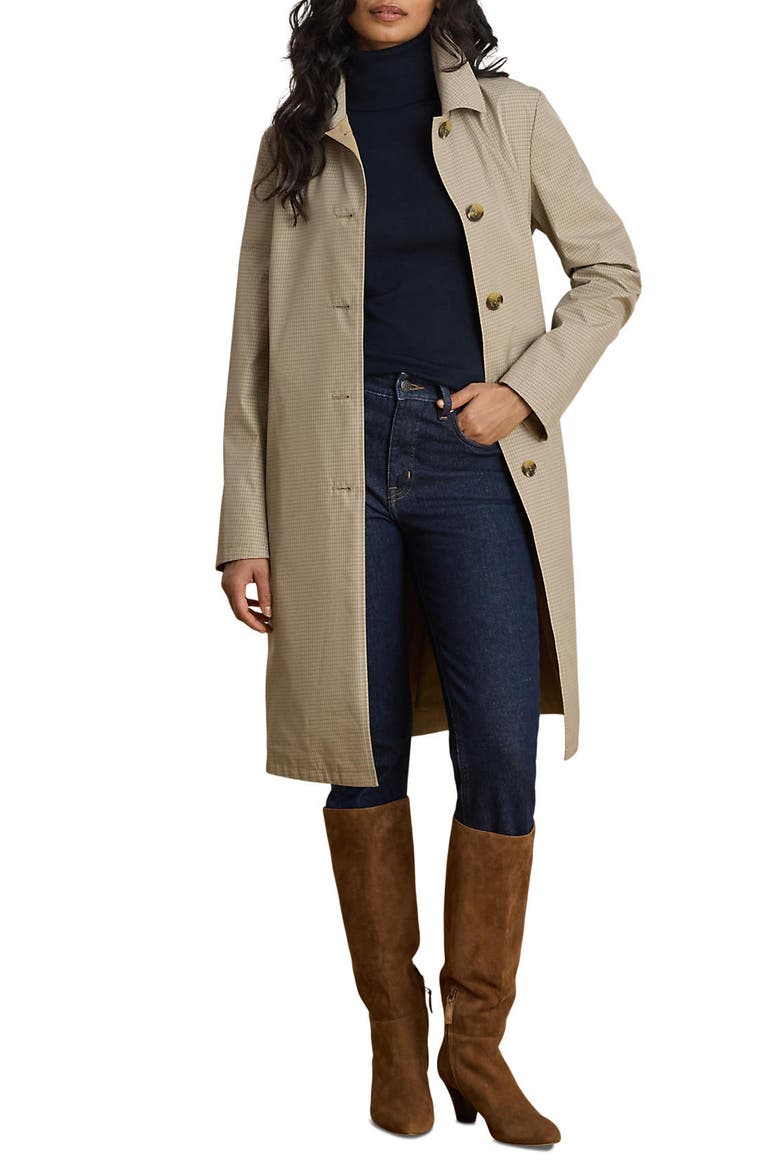 Reversible Balmacaan Raincoat, Main, color, MINICHECK