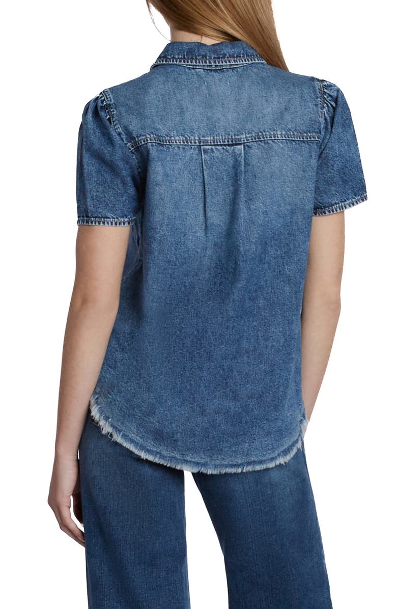 Wash Lab Denim Puff Sleeve Denim Shirt, Alternate, color, Denim Shark