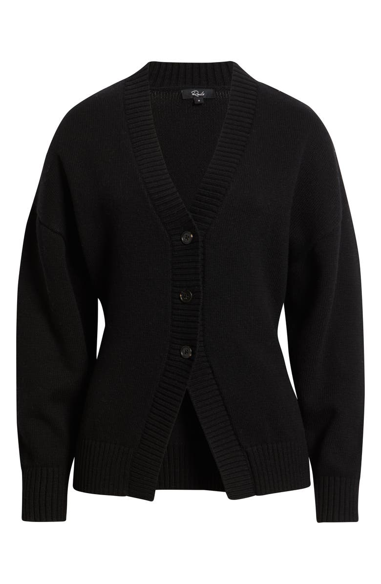 Rails Philippa Cutaway Hem Cotton & Wool Blend Cardigan, Alternate, color, Black