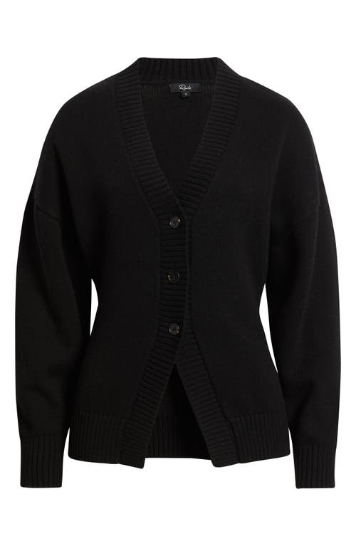 Rails Philippa Cutaway Hem Cotton & Wool Blend Cardigan In Black