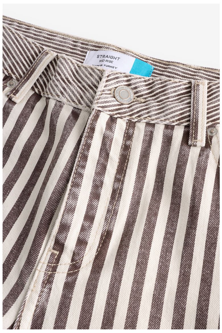 Stripe Straight Leg Jeans, Alternate, color, NEUTRAL