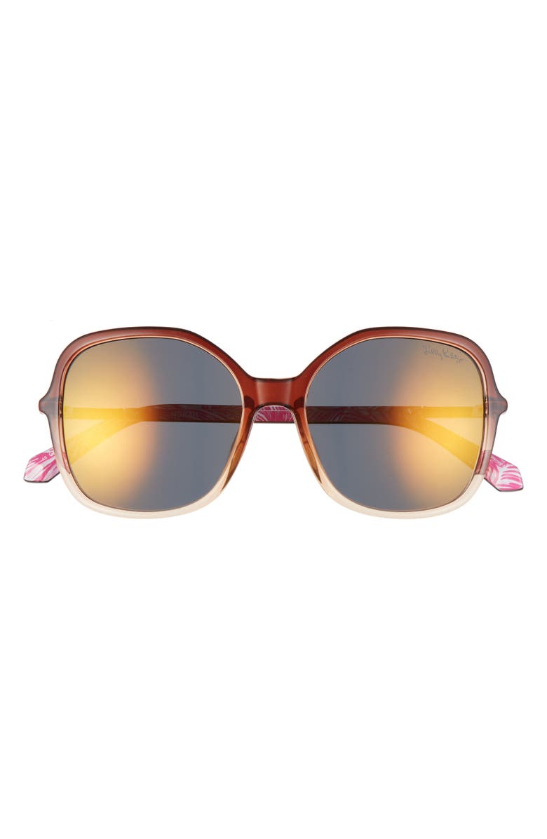 Lilly Pulitzer<sup>®</sup> Norah 55mm Polarized Square Sunglasses, Main, color,