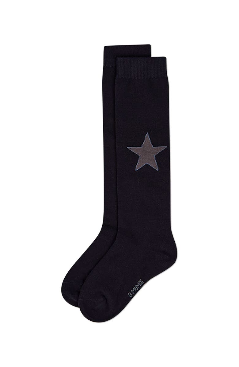 MeMoi Star Themed Knee Sock, Alternate, color, Navy