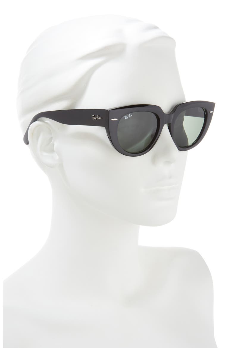 52mm Square Sunglasses, Alternate, color, BLACK