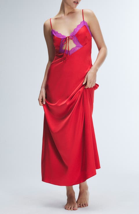 Fire & Desire Lace Trim Sleep Maxi Slip (Regular & Plus)