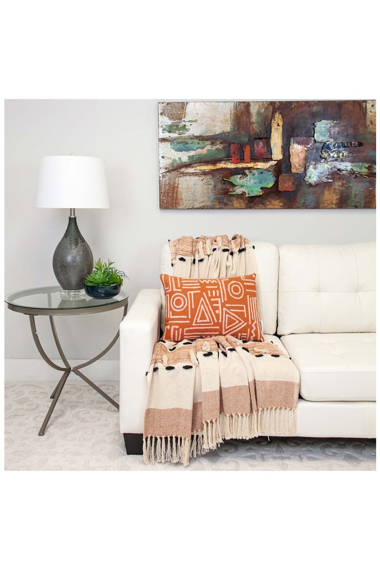 Inca Fringe Throw Blanket, Alternate, color, BROWN