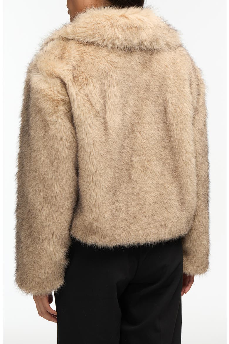Faux Fur Crop Jacket, Alternate, color, SAND