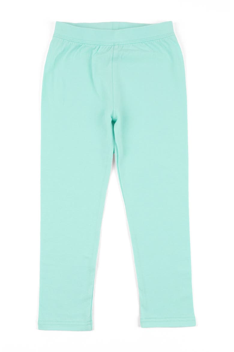 Girls Cotton Leggings, Solid Colors, Alternate, color, AQUA