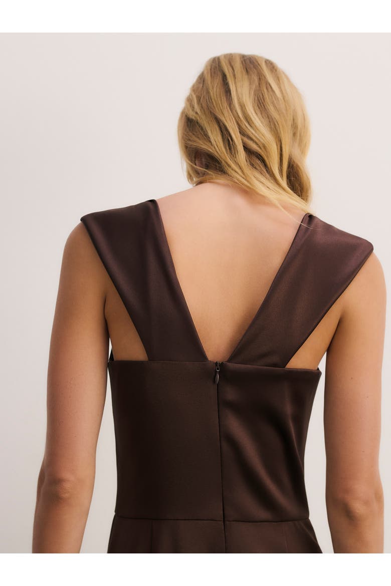 Cowl Neck Fit Flare Evening Gown, Alternate, color, Brown