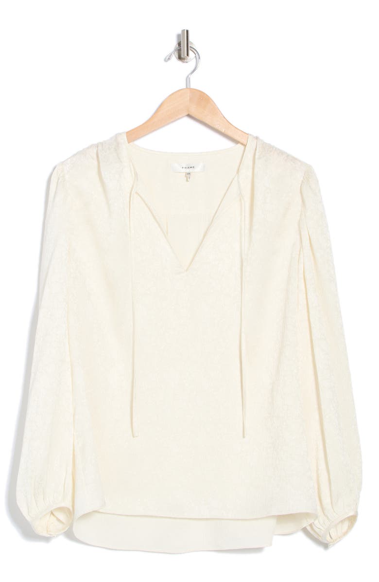 Cinched Sleeve Silk Popover Blouse