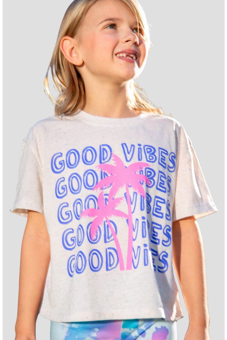 Kids' Washed Drop Shoulder T-Shirt, Alternate, color, IVORY PALM