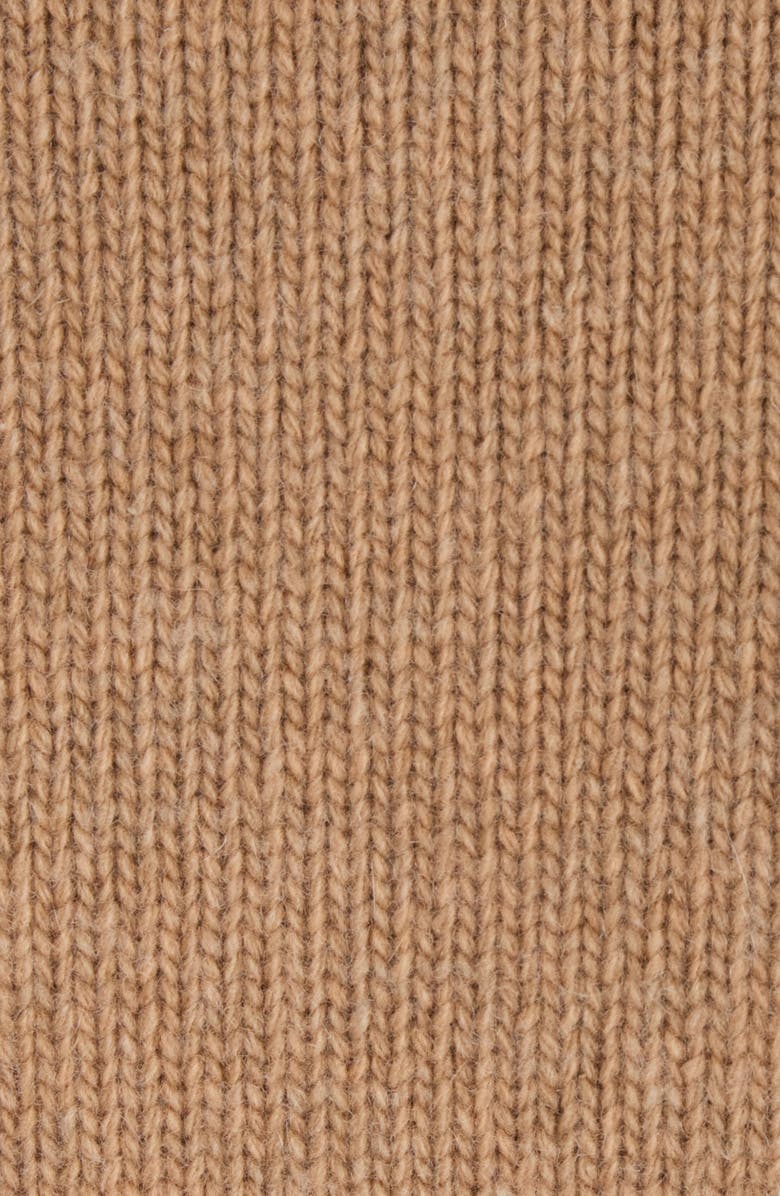 Chloé Scalloped Logo Crop Wool & Cashmere Sweater, Alternate, color, Bleached Brown