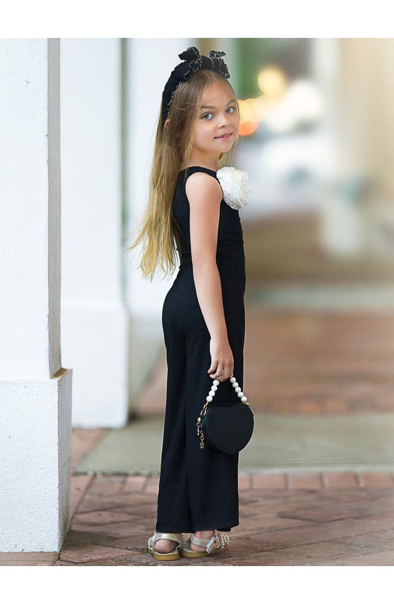 Mia Belle Girls Bloom With Elegance One Shoulder Top and Palazzo Pants Set, Alternate, color, 