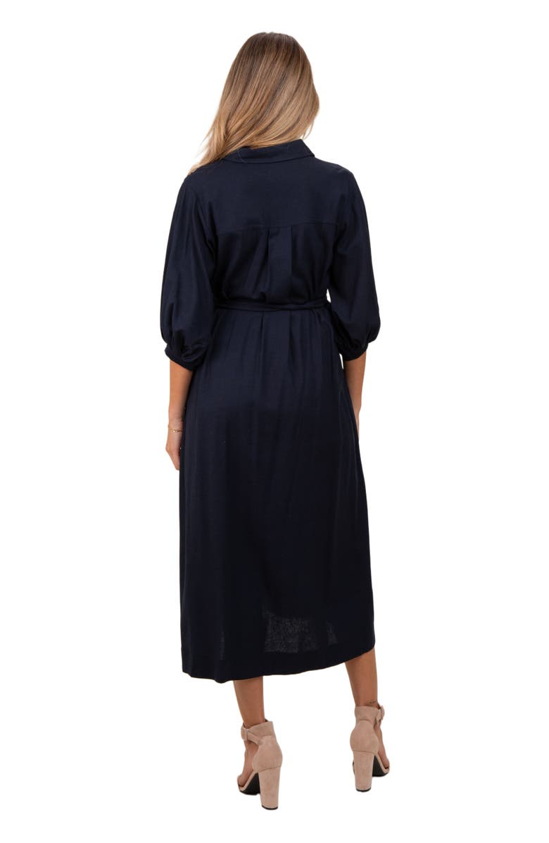 PinkBlush 3/4 Bubble Sleeve Midi Shirt Dress, Alternate, color,