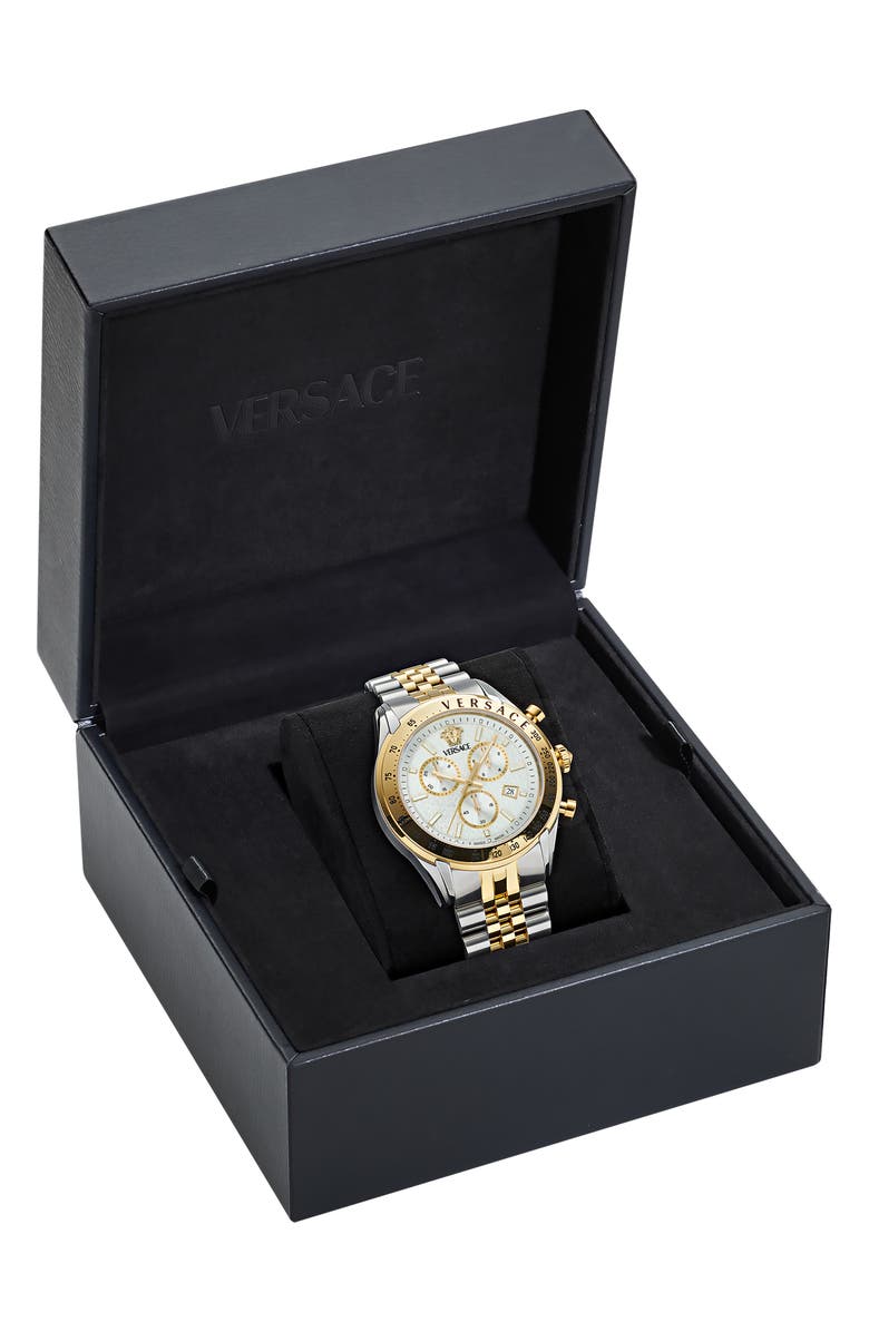 Versace Master Chronograph Two-Tone Bracelet Watch, 44mm, Alternate, color, Two Tone
