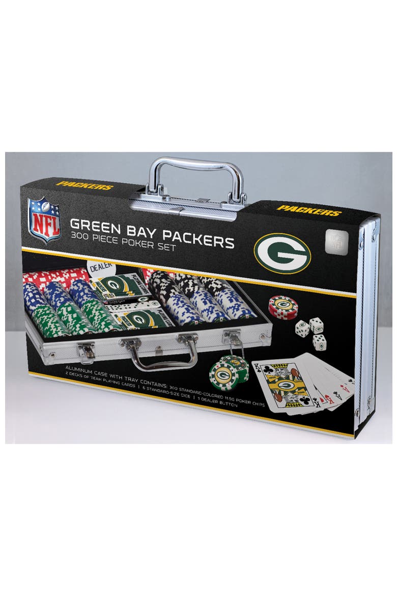 Green Bay Packers 300 Piece Poker Set, Main, color, Multicolor