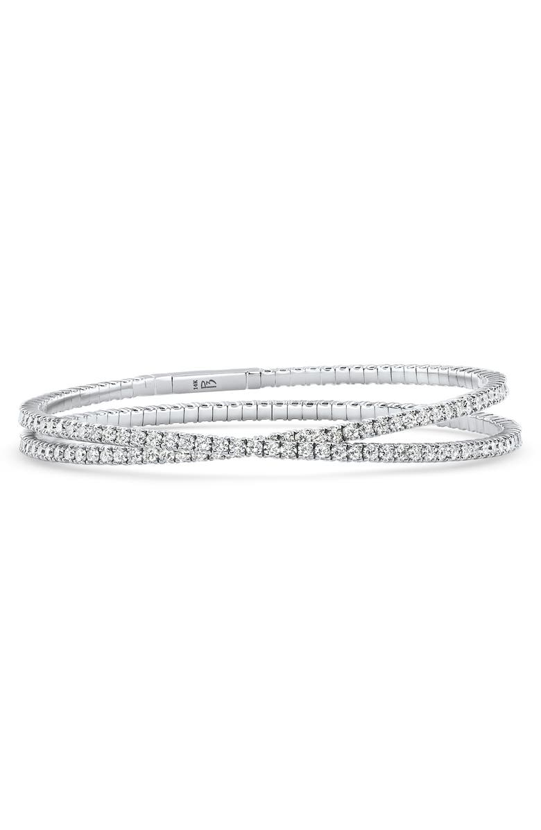 Bliss Diamond 1.70Ct Round Double Flex Diamond Bangle 7" Tennis Bracelet 14k Gold Lab Grown, Alternate, color, 