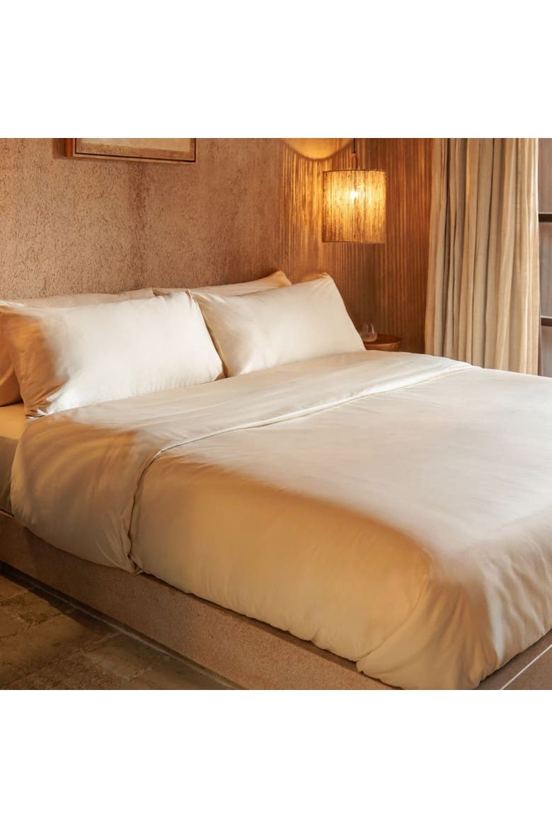 Long-Staple Cotton Duvet Cover Set, Alternate, color, Oatmeal