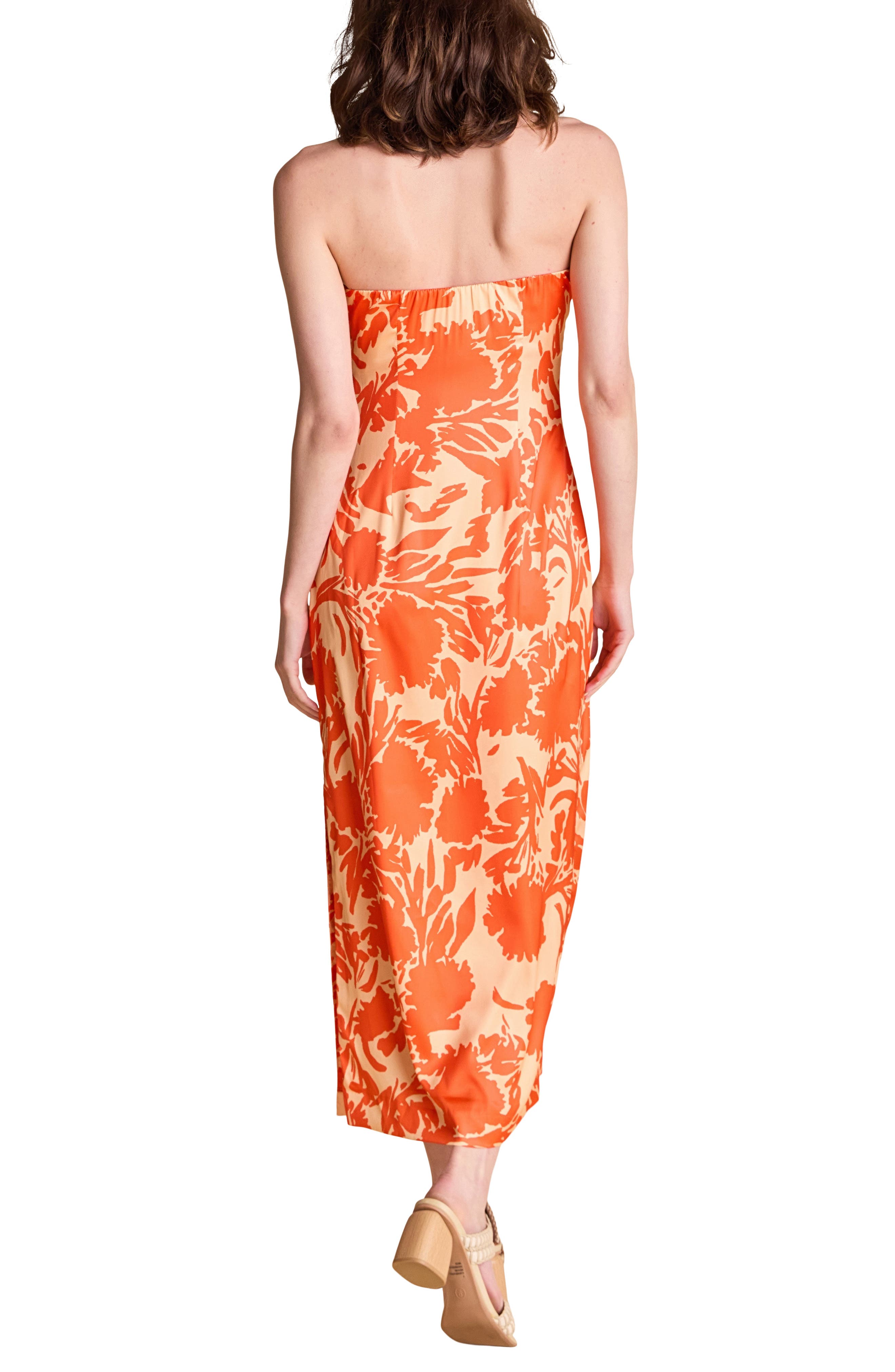 Print Strapless Maxi Dress - image 2
