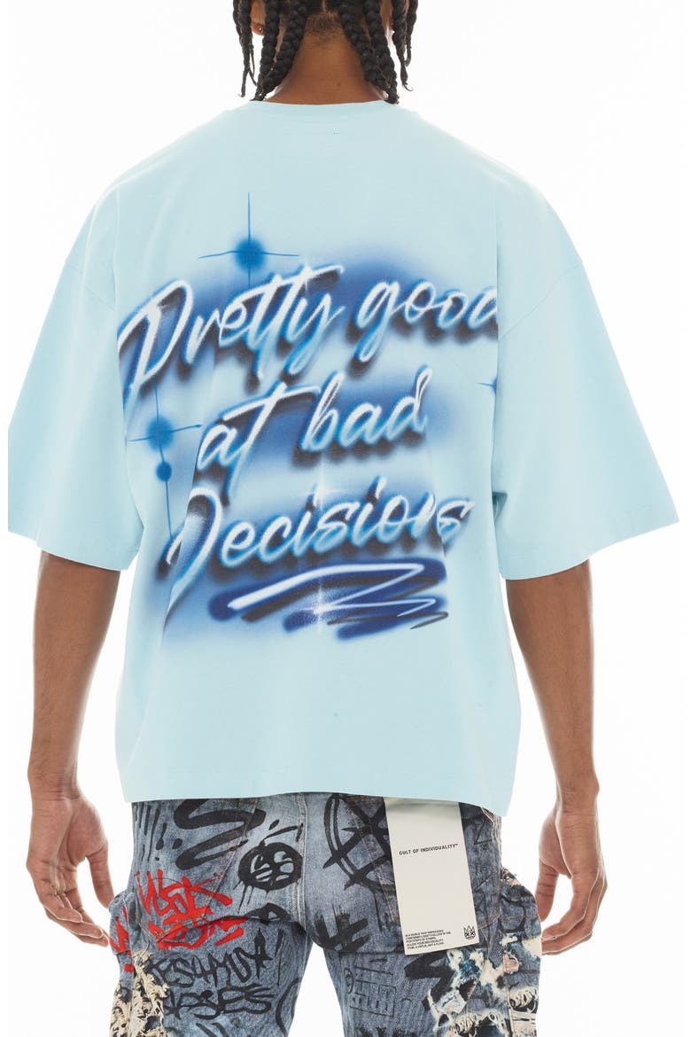 Oversized Cotton Graphic T-Shirt, Alternate, color, BLUE GLOW