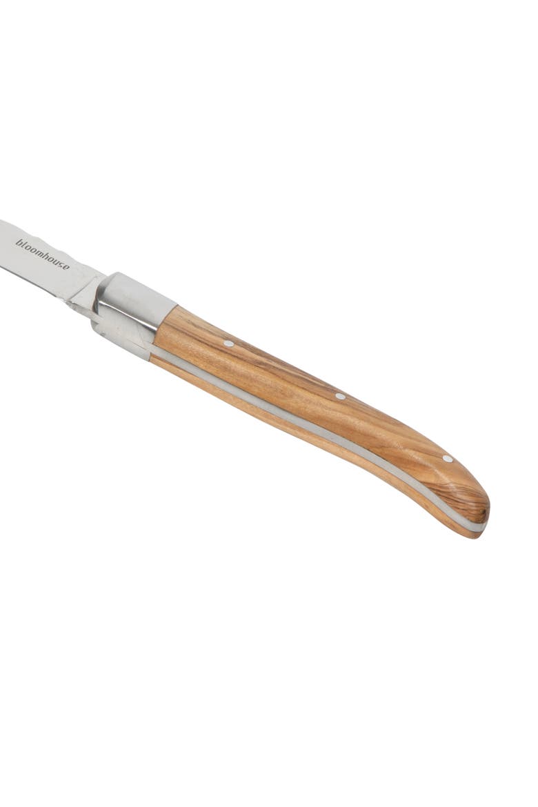 German Stainless Steel Steak Knife Set - Olive Wood Handle Steak Knives, Alternate, color, Natural Wood