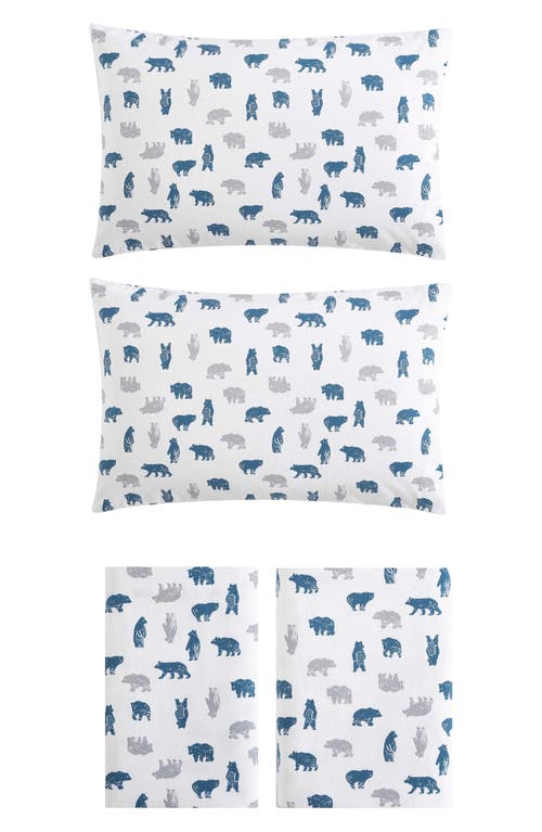 Eddie Bauer Bear Mountain Cotton Flannel Sheet Set In Grey