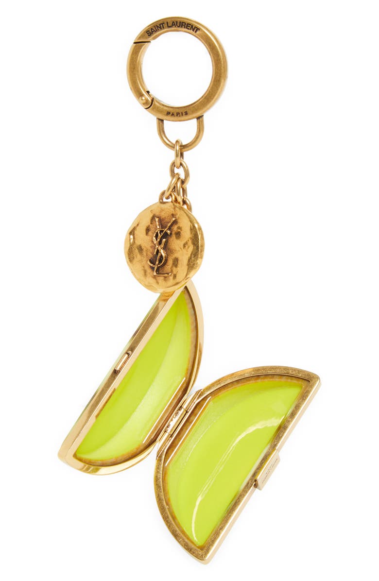 Saint Laurent Kiwi Resin Key Ring, Alternate, color, Green Multicolor