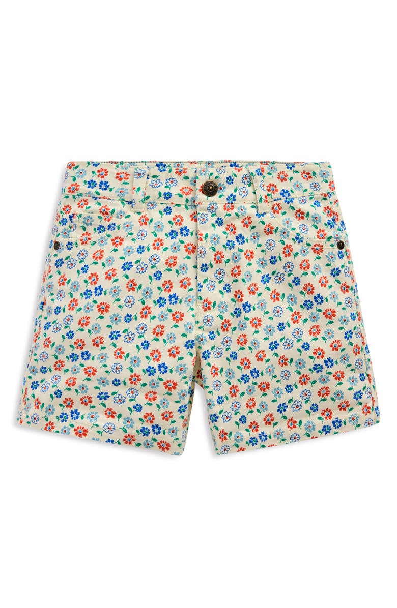 Mini Boden Kids' Floral Denim Shorts, Main, color, 
