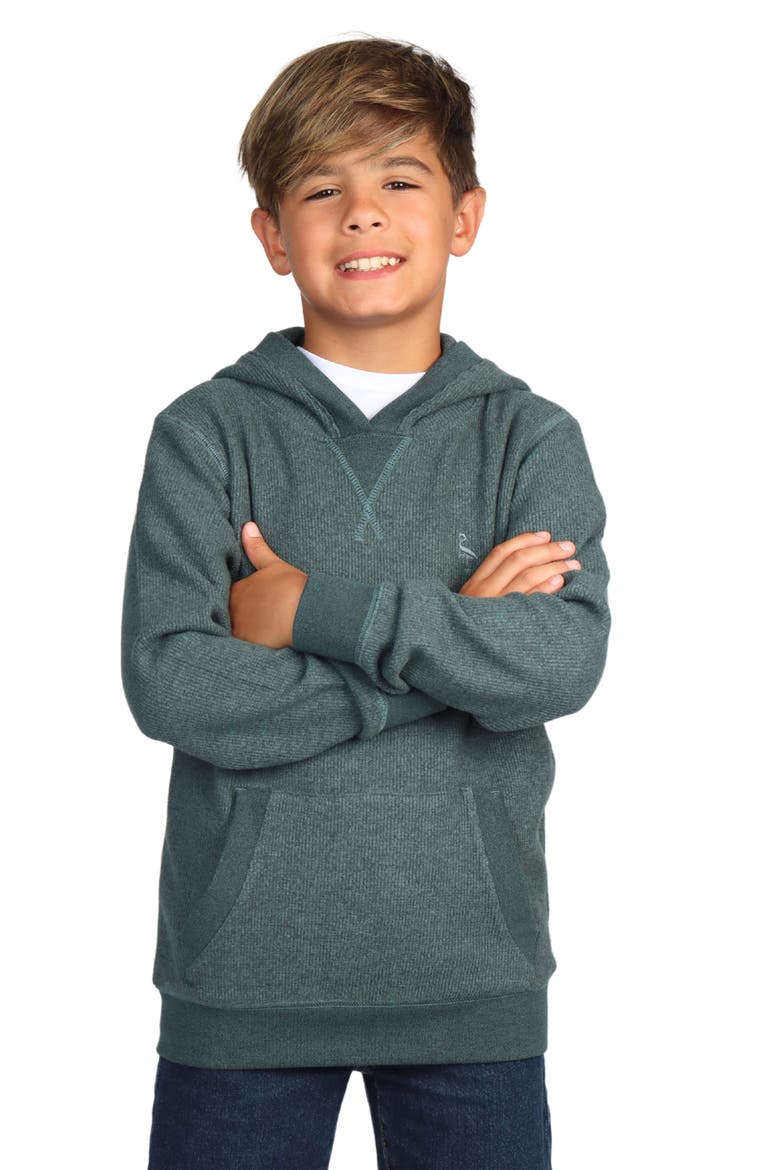 Kids' Heathered Hoodie, Alternate, color, GREEN HEATHER