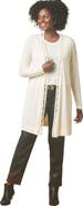 Jessica London Pearl Trim Carefree Cashmere Cardigan