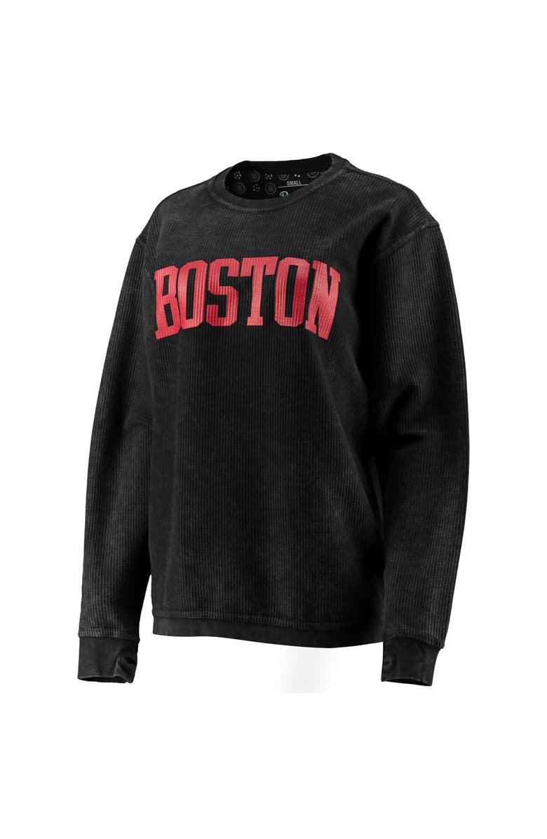 PRESSBOX Women's Pressbox Black Boston University Comfy Cord Vintage Wash Basic Arch Pullover Sweatshirt, Alternate, color, Black