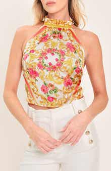 Satin Halter Crop Top