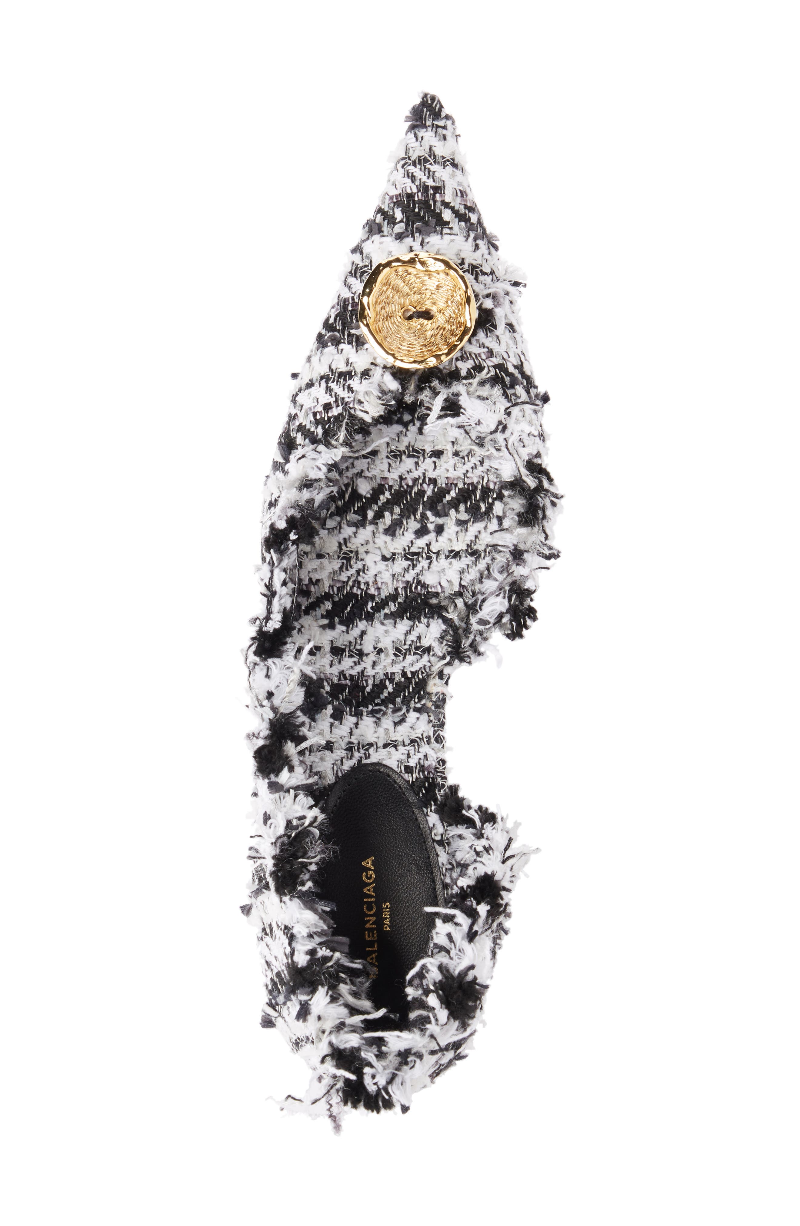 Balenciaga Tweed Pointy Toe Half d'Orsay Pump, Alternate, color, 