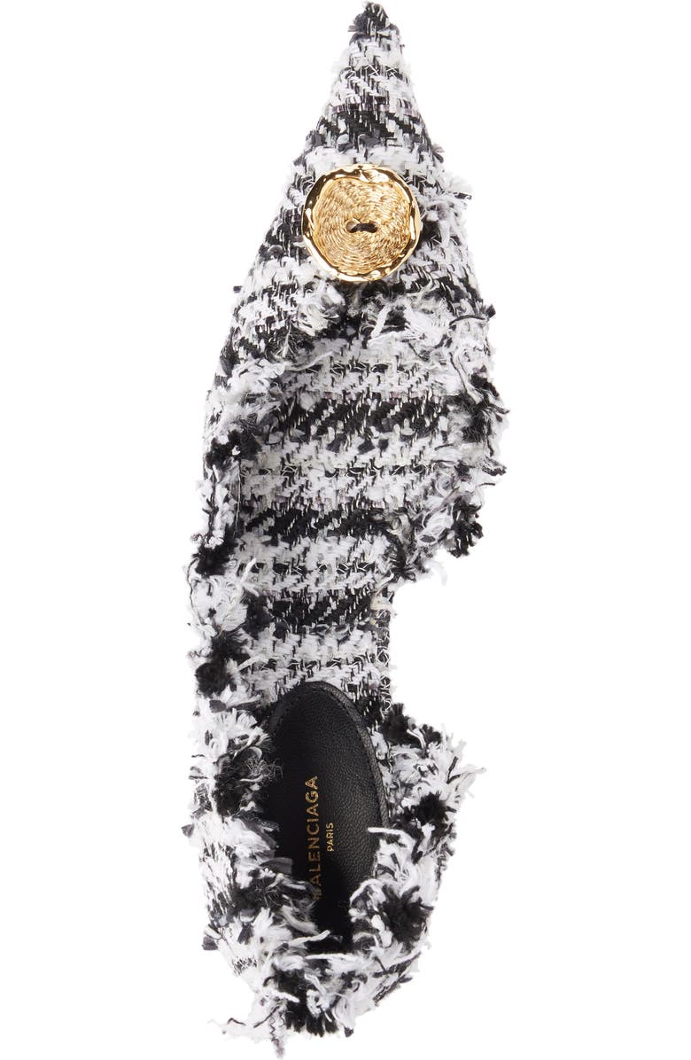 Balenciaga Tweed Pointy Toe Half d'Orsay Pump, Alternate, color,