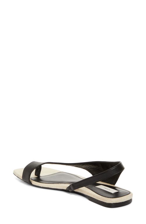 Totême Square Toe Flat Sandals In Black/sand