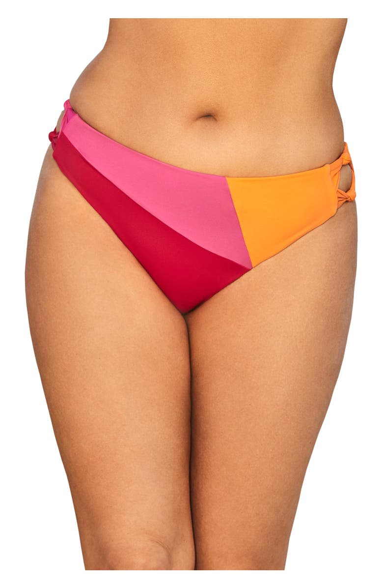 Swimsuits for All Romancer Colorblock Bikini Bottom, Main, color, Pink Orange