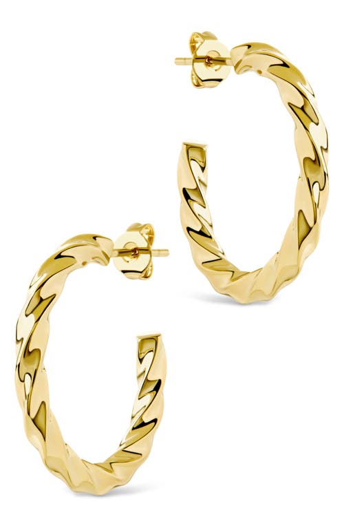 Sterling Forever Chandler Twisted Hoop Earrings In Gold