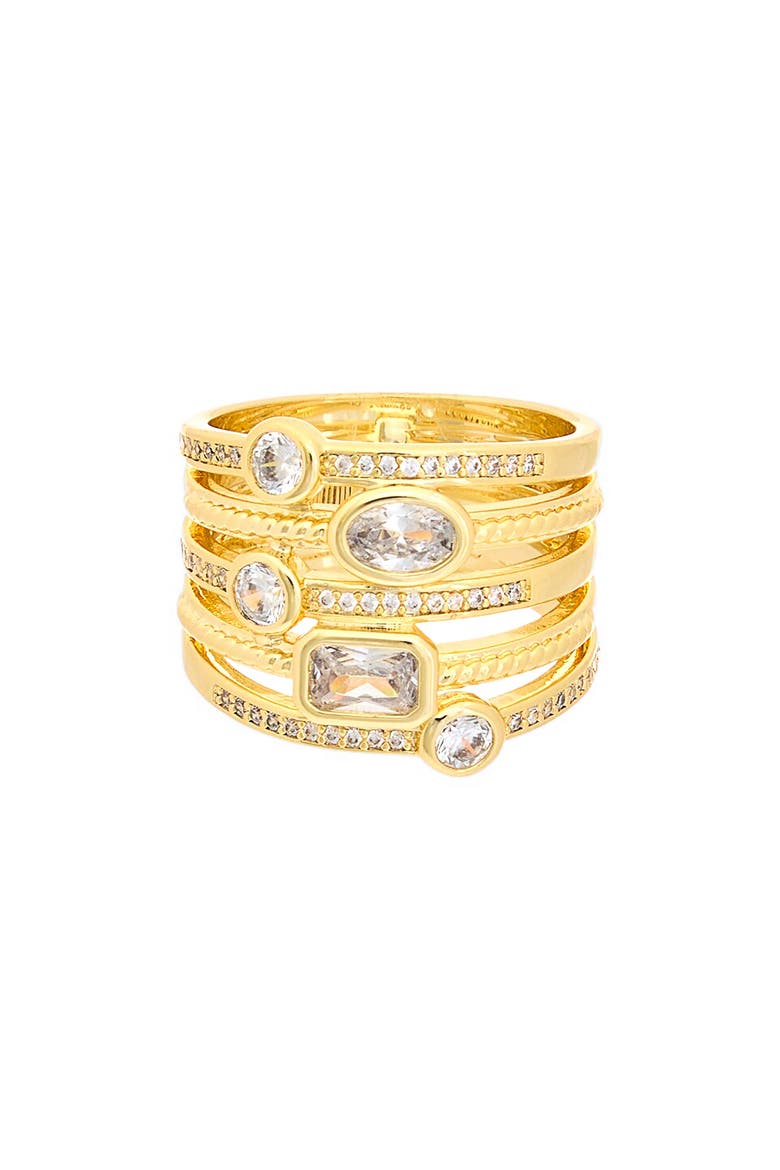 Layered CZ Ring, Main, color, YELLOW GOLD