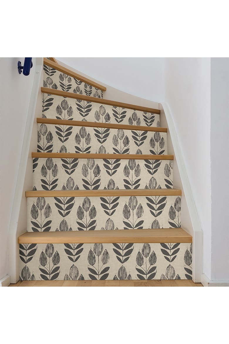Folk Tulip Peel N Stick Wallpaper, Alternate, color, NEUTRAL