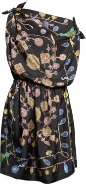 Versace Broken Jewels Print Silk Twill Dress